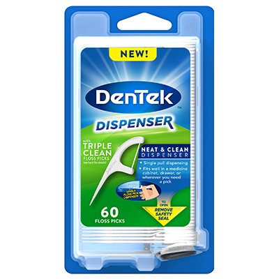 Dispenser para Fio Dental Dentek Floss Picks Triple Clean